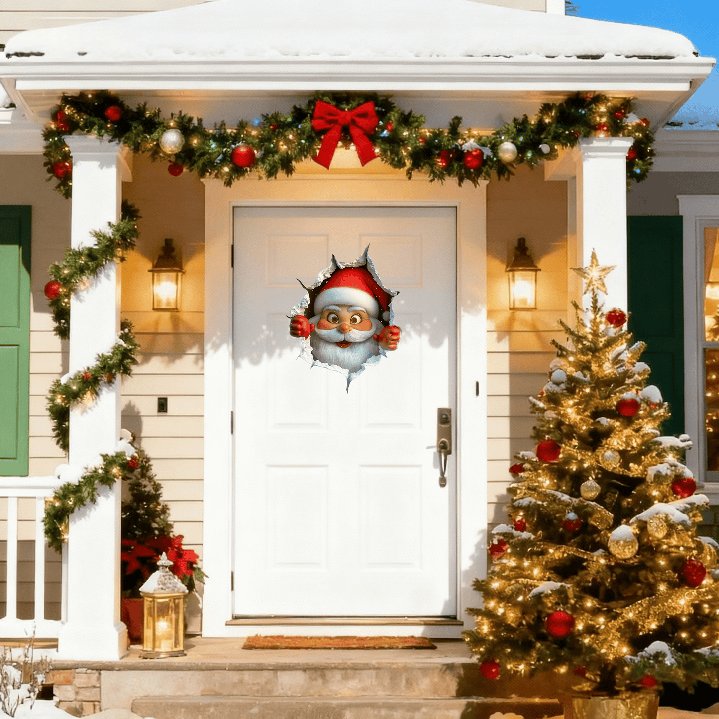 3D Breakthrough Santa Wall Sticker