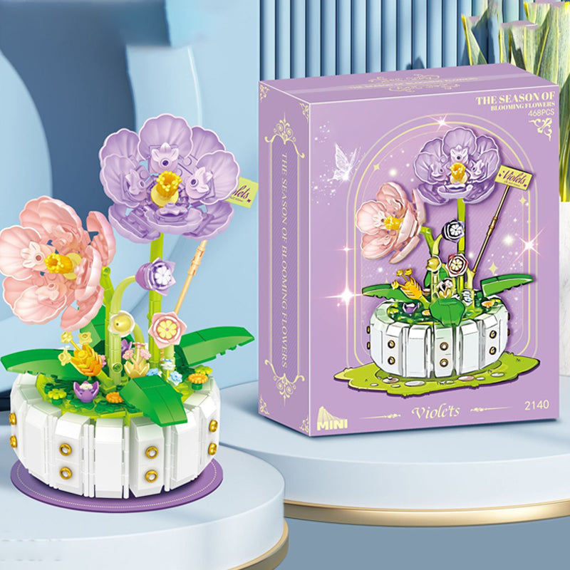 Bouquet potted building blocks toys