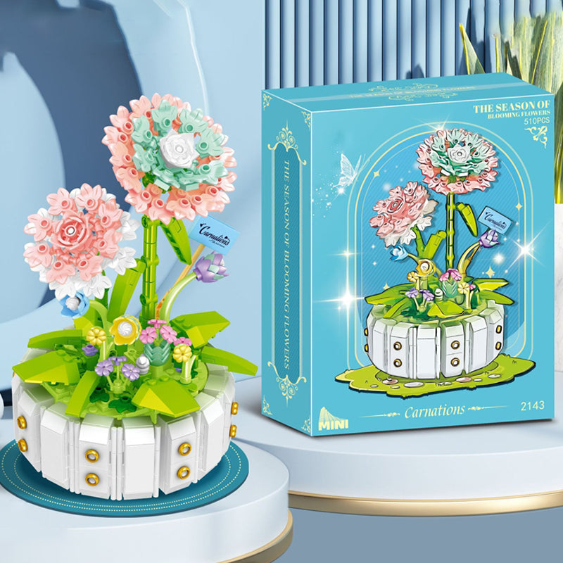Bouquet potted building blocks toys