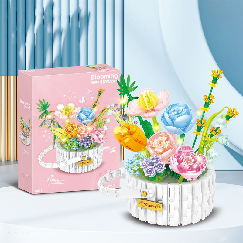 Bouquet potted building blocks toys