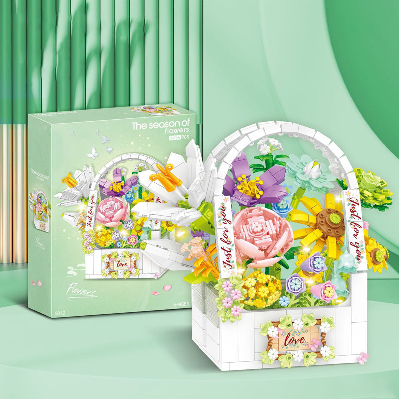 Bouquet potted building blocks toys