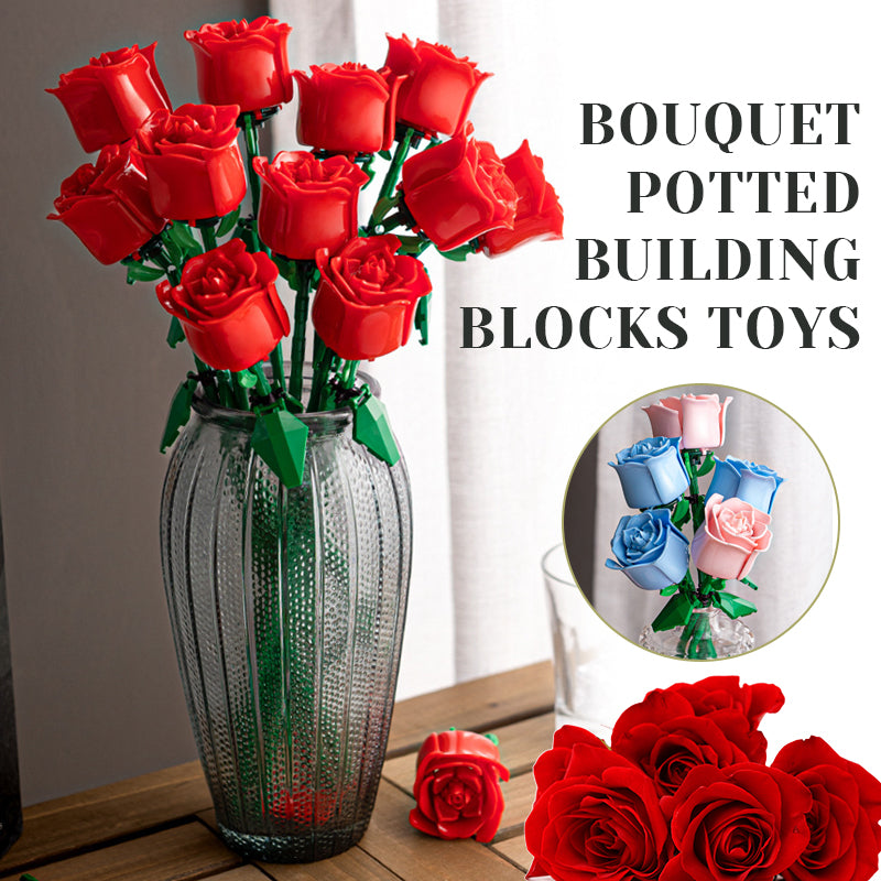 Bouquet potted building blocks toys