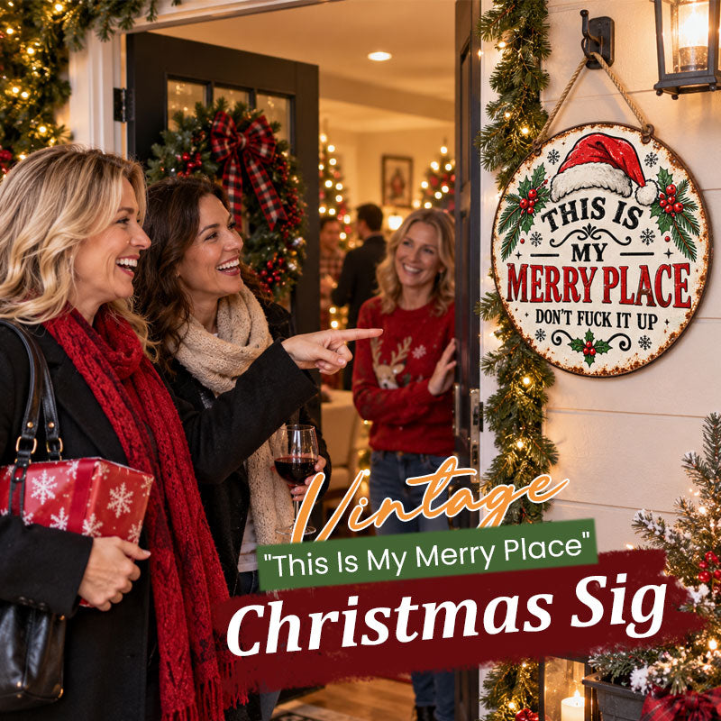 “This Is My Merry Place” Christmas Door Sign
