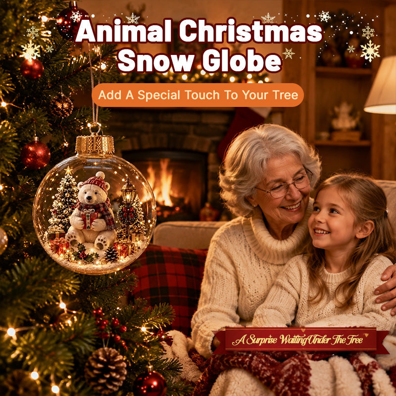 Cozy Christmas Animal Scene Ornament