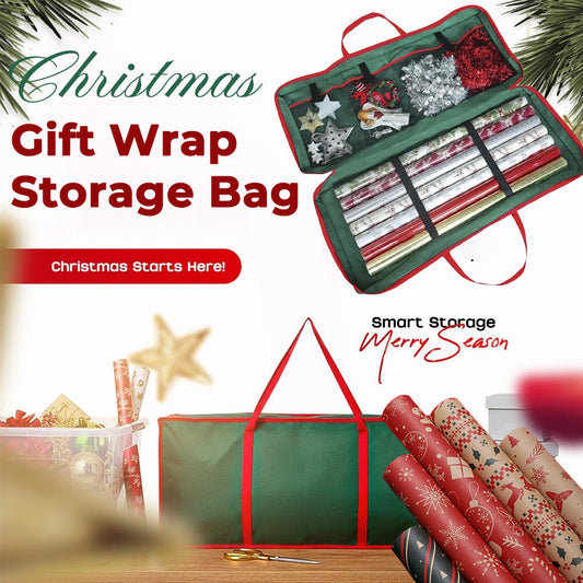 Holiday Wrapping Paper Storage Bag