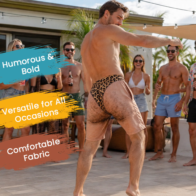 Funny Leopard Print Swim Trunks