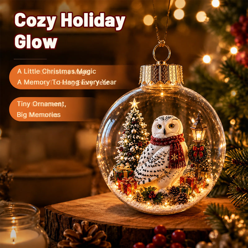 Cozy Christmas Animal Scene Ornament