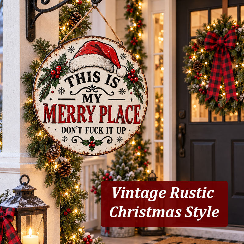 “This Is My Merry Place” Christmas Door Sign