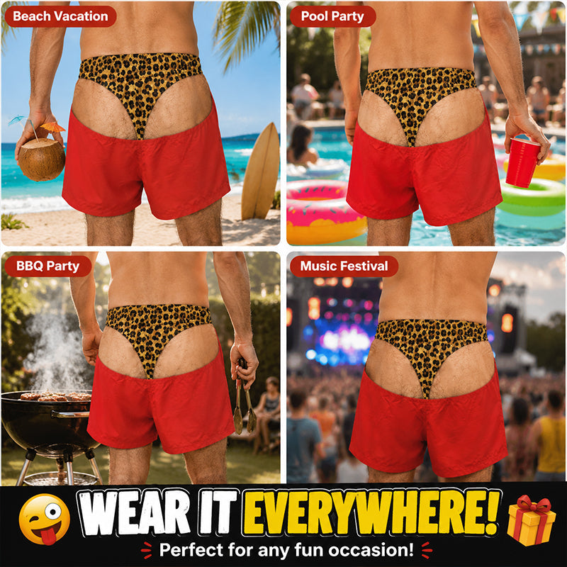 Funny Leopard Print Swim Trunks