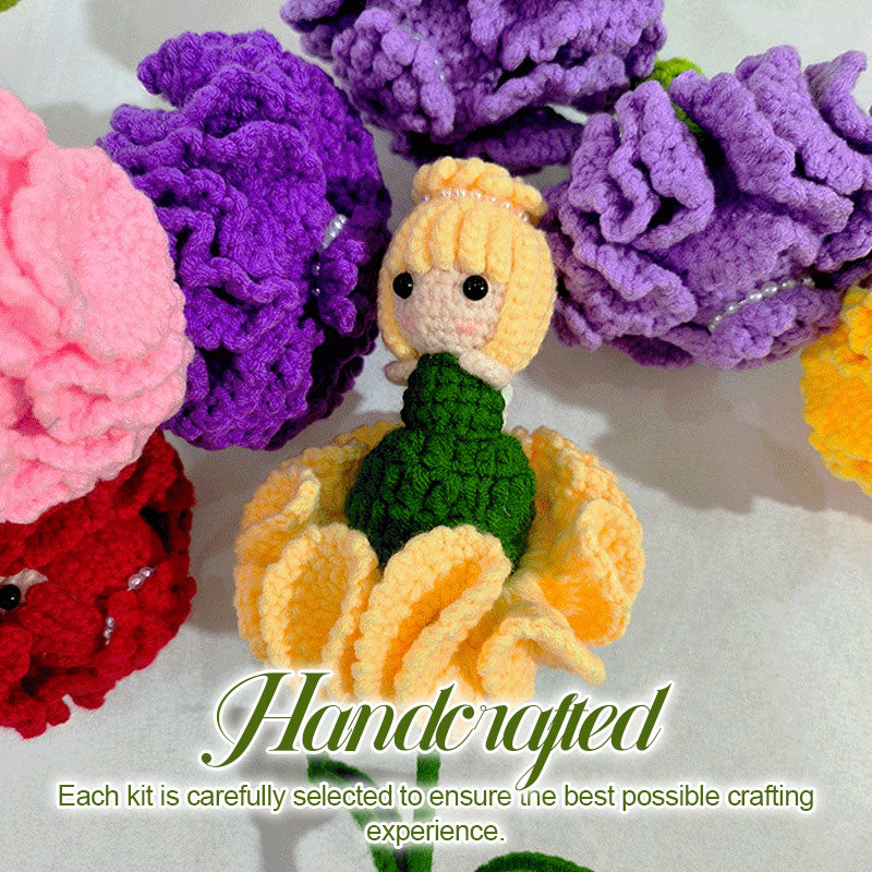 DIY Knitted Doll Bouquet