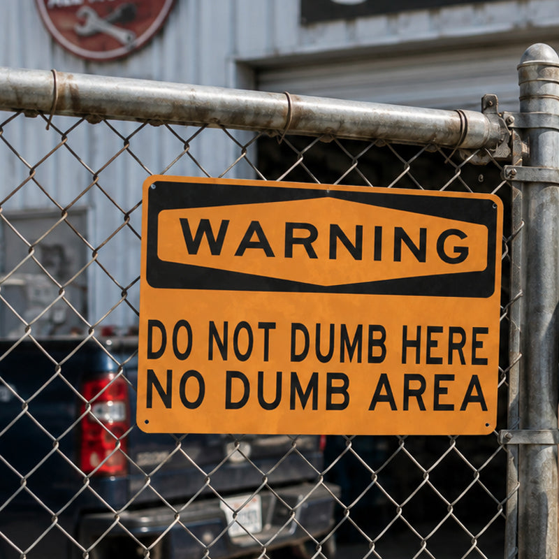 “Do Not Dumb Here” Warning Sign