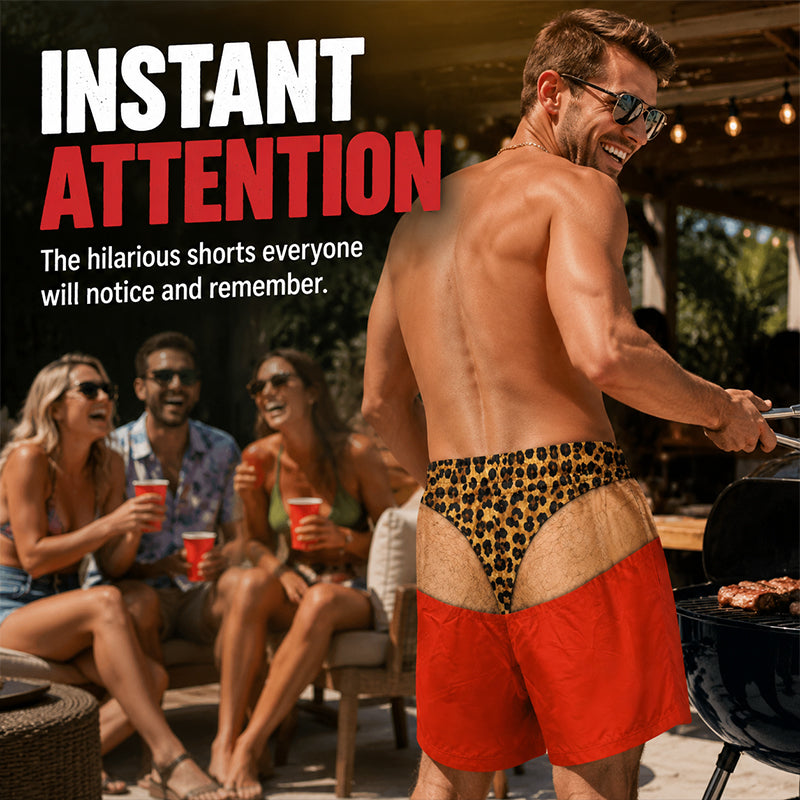Funny Leopard Print Swim Trunks
