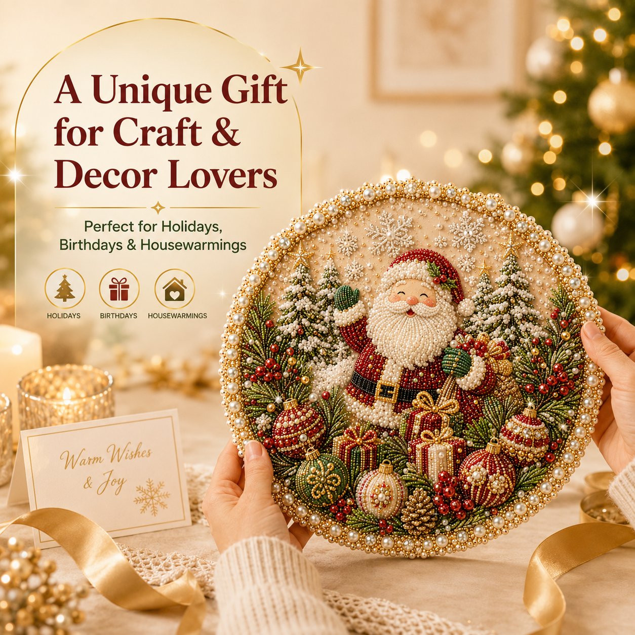 DIY Christmas Pearl Art Wreath Kit
