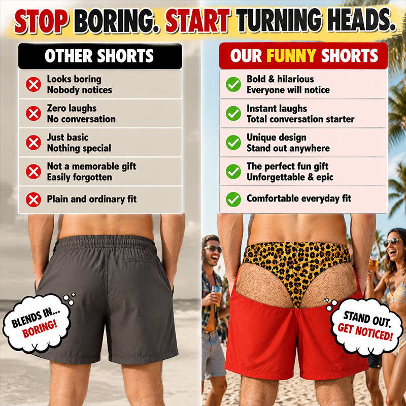Funny Leopard Print Swim Trunks