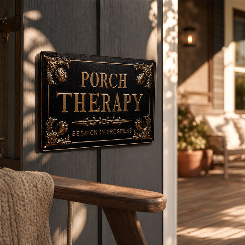 “Porch Therapy” Metal Sign