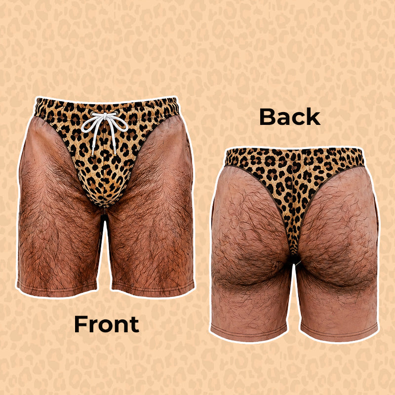Funny Leopard Print Swim Trunks