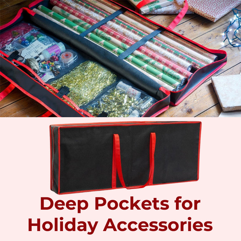 Holiday Wrapping Paper Storage Bag