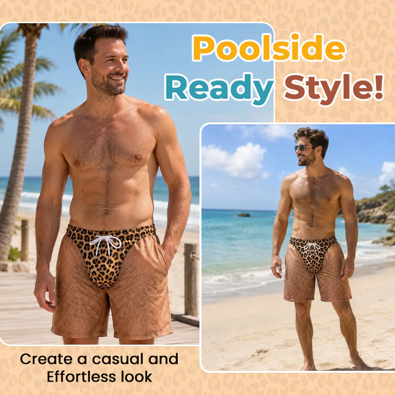 Funny Leopard Print Swim Trunks