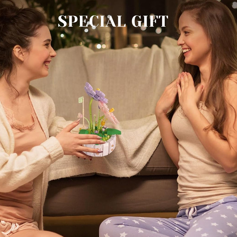 Bouquet potted building blocks toys