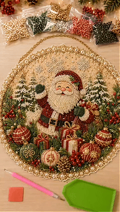 DIY Christmas Pearl Art Wreath Kit