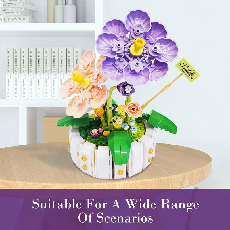 Bouquet potted building blocks toys