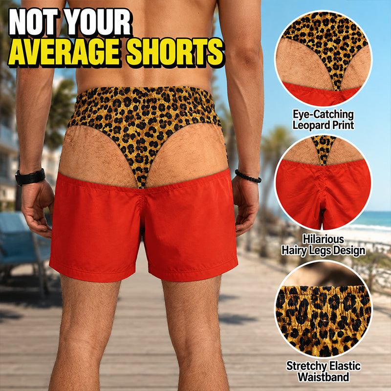Funny Leopard Print Swim Trunks