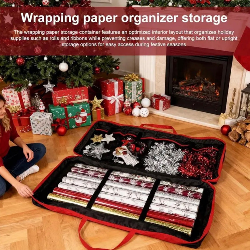 Holiday Wrapping Paper Storage Bag