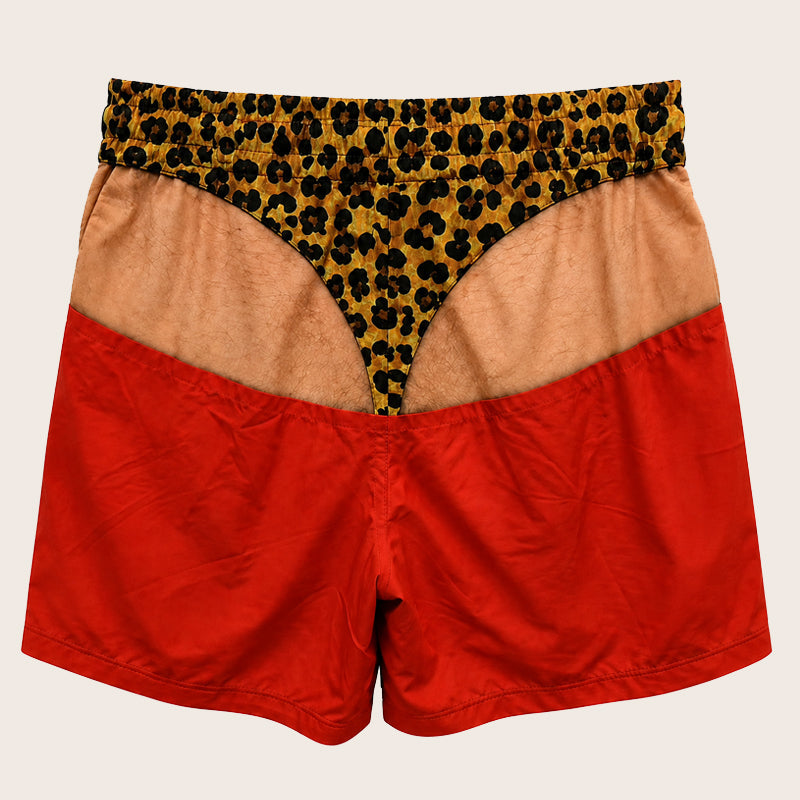 Funny Leopard Print Swim Trunks