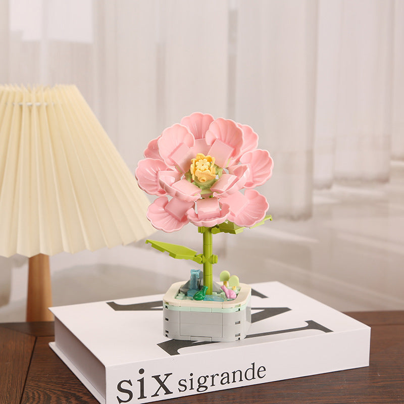 Bouquet potted building blocks toys