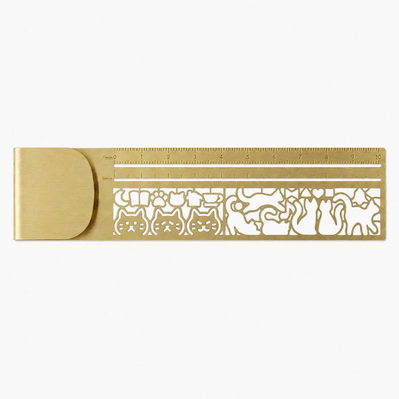 Elegant Cat Hollow Metal Bookmark Ruler