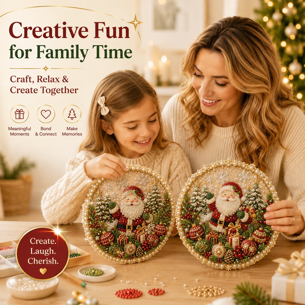DIY Christmas Pearl Art Wreath Kit