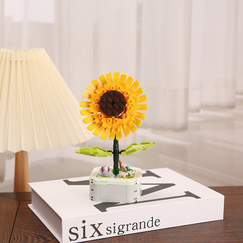 Bouquet potted building blocks toys
