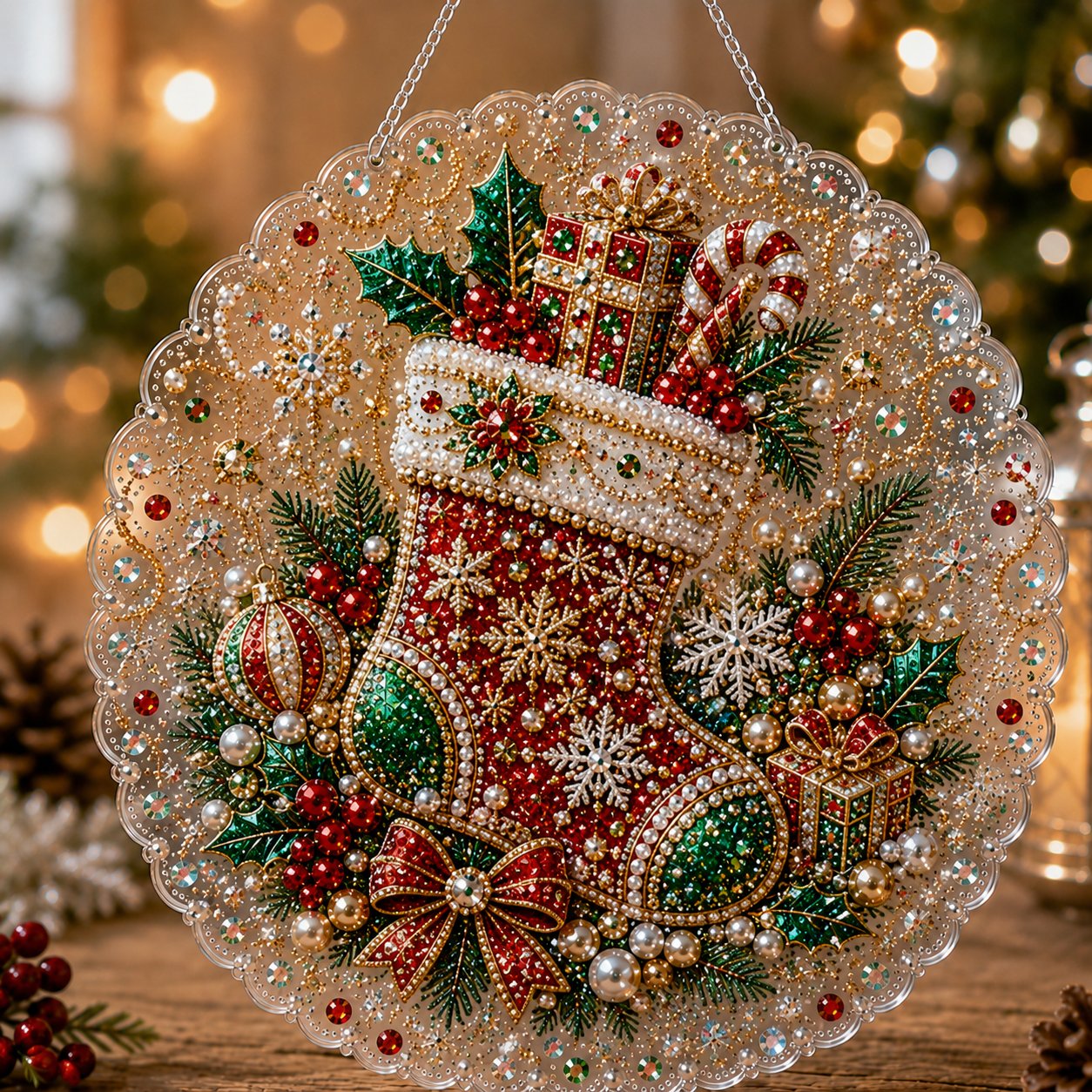 Christmas DIY Diamond Painting Hanging Ornament Kit